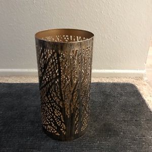Tall gold cylindrical vase